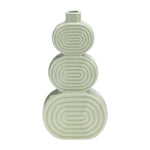Sagebrook Home 17993-04 Ceramic, 12" Stacked Circles Vase, Cucumber