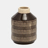 Sagebrook Home 17997-01 Ceramic, 7" Lines Vase, Java
