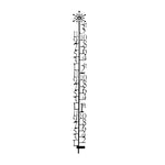 3-Foot Snowflake Snow Gauge – Black, 50.5" H, Handcrafted Outdoor Snow Measurement Ornament by Village Wrought Iron Inc.