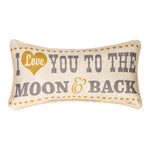 Love Decorative Pillow -17"X9" Natural Polyester Lumbar Accent for Indoor Home Decor by Manual Woodworkers