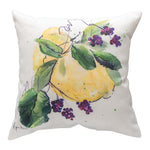 18" Pillow – Lemons and Berries Print Climaweave Fabric by Manual Woodworkers