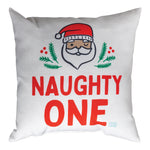 Naughty or Nice Holiday Pillow – 18" Climaweave Polyester by Manual Woodworkers