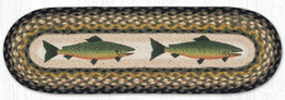 Earth Rugs Fish Oval Jute Stair Tread 27x8.25 Inch Nautical Design