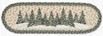Earth Rugs Holiday Village Trees Oval Stair Tread 27"x8.25" – Handcrafted Jute Rug