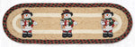 Earth Rugs Eco-Friendly Jute Snowman with Top Hat Oval Stair Tread 27"x8.25"