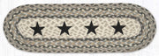 Natural Fiber Stair Tread with Black Star Hand-Painted Design