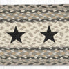 Oval Jute Stair Mat with Bold Black Star – Handcrafted Eco Rug