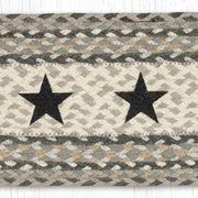 Oval Jute Stair Mat with Bold Black Star – Handcrafted Eco Rug