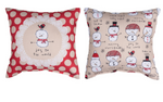 Manual Woodworkers Holiday Snow Pals Accent Pillow – 9×9 Climaweave Cushion for Winter Decor