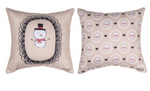 Manual Woodworkers Festive Snow Pals Pillow – 9×9 Climaweave Merry Christmas Accent