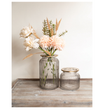 Small Decorative Glass Jar – Set of 6 Grey Metal Frog Lid Container for Pantry Items by Manual Woodworkers