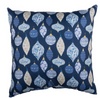 Coastal Blue White Christmas Throw Pillow – 18 Inch Decorative Cushion