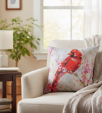 Manual Woodworkers Cardinal in Redbud Pillow – 18 Inch Outdoor Accent