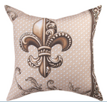 Manual Woodworkers French Country Outdoor Pillow – Fleur de Lis Climaweave 18"