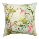 Manual Woodworkers Botanical Pillow – Hummingbirds in Garden Scene, 18-inch Size