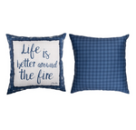 Manual Woodworkers Rustic Lodge Pillow – Campfire Quote, Durable Polyester 18"