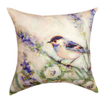Manual Woodworkers Nature-Inspired Accent – Birds on Meadowbrook 18" Outdoor Pillow