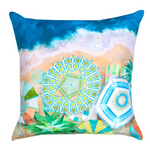 Manual Woodworkers Vintage Style Pillow – 18" Mid Mod Umbrella Pattern