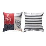 Manual Woodworkers Nautical Themed Pillow – Maritime Ship Motif 18"