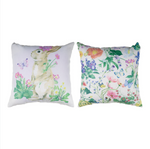 Bunny Print in Purple - 18"  Pillow Weather-Resistant Outdoor by Manual Woodworkers