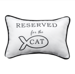 Cotton Pillow12.5"x8.5" Reserved for the Cat Message - 12.5"x8.5" by Manual Woodworkers