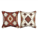 17"x17" Mixed Fabric Decorative Pillow Native-Inspired Woven Design by Manual Woodworkers