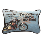 Typography 12.5"x8.5" Poly Cotton Pillow Four Wheels Quote Design by Manual Woodworkers