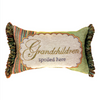Word Art Pillow - Grandchildren Spoiled Here Quote - 12.5"x8.5" Cotton Blend