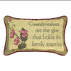 Decorative Quote Pillow - Grandmothers Are the Glue - 12.5"x8.5" Fabric Blend