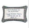 Family Quote Pillow - Brother Sentiment Design - 12.5"x8.5" Cotton Blend