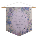 Inspirational Pennant – I Can Do Everything Through Him 18x21 inch by Manual Woodworkers