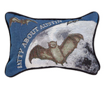 Batty About Austin Word Pillow Cotton-Poly Blend 12.5x8 inch by Manual Woodworkers