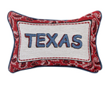 Decorative Throw Pillow – Bandana Texas Word Print 12.5x8 inch by Manual Woodworkers