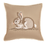 Embroidered Bunny Home Accent Pillow – 18x18 inch by Manual Woodworkers