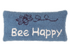 Decorative Hooked Pillow Cover – Bee Happy Pattern – 17x9 inch