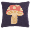 16x16 inch Pillow Cover – Handcrafted Hooked Mushrooms Design