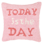Cotton Blend Pillow Cover Hooked Today Is the Day Pattern – 12x12 inch by Manual Woodworkers