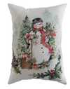 Accent Pillow for Living Room – 18x13 inch – Holly and Pine Snowman