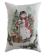 Climaweave Pillow Holly and Pine Snowman 18x13 inch by Manual Woodworkers