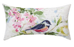 Watercolor Birds & Butterflies Climaweave Pillow – 17x9 inch Accent by Manual Woodworkers