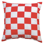 Checkerboard Red 18x18 inch Climaweave Pillow – Indoor Outdoor by Manual Woodworkers