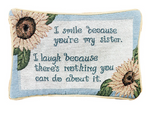 I Smile Because Quote Pillow – Cotton Blend 12.5x8 inch by Manual Woodworkers