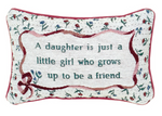 Daughter Quote Pillow – 12.5x8 inch Cotton Polyester Accent by Manual Woodworkers