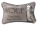 Word Pillow Advice from A Wolf 12.5x8 Inch Cotton-Poly Blend by Manual Woodworkers