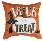 Rustic Fall Throw Pillow – Trick or Treat Pumpkin Spice Design