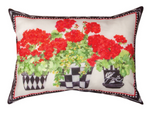 Floral Pillow – Geranium Pots 18x13 inch by Manual Woodworkers