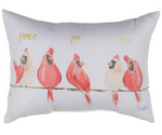Manual Woodworkers Christmas Pillow – Cardinals Peace Joy Love 18x13 inch