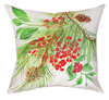 Cozy Holiday Pillow with Berry Design by Pine & Willow