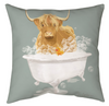 Charming Farm Animal Pillow – Highland Cow in Tub Outdoor Decor