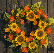 Faux Sunflower Twig Wreath